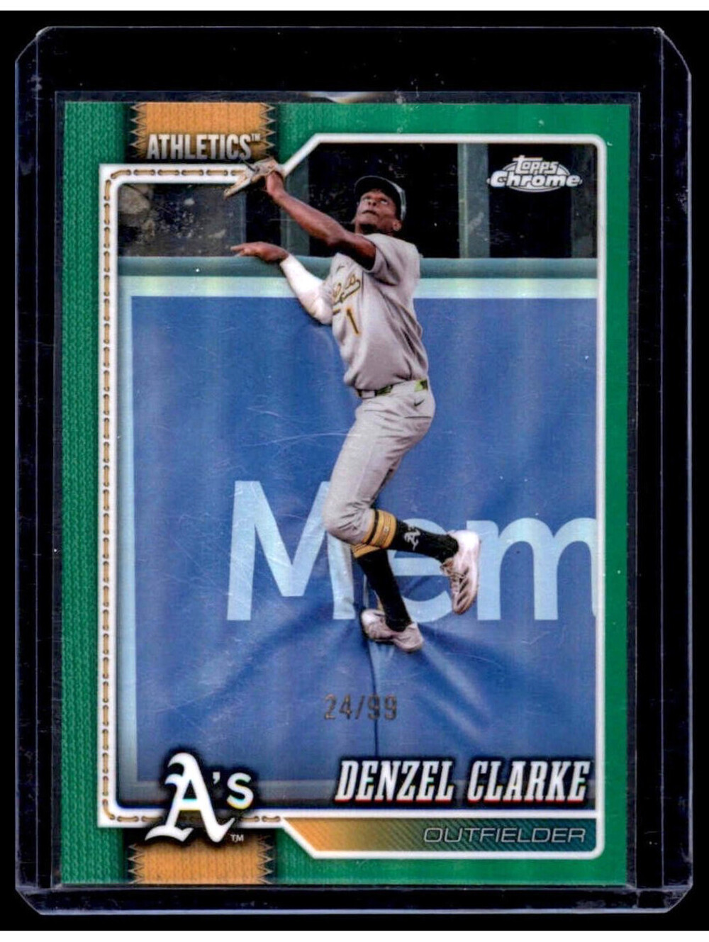 2026 Topps Chrome #246 Denzel Clarke Green Refractors #24/99 Oakland As